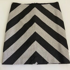 Trina Turk Women's Black & Gray Chevron Stripe Pencil Skirt Size 4 Career Office